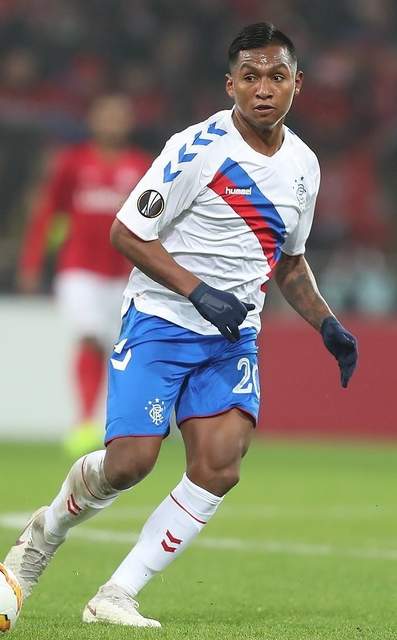 Alfredo Morelos jugando para Rangers en 2018