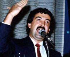 Bernardo Jaramillo Ossa delivering a political speech