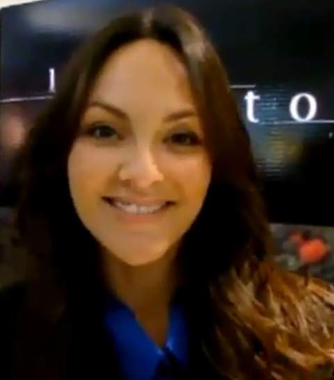 Carolina Gómez en un evento público en 2012