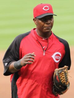 Edgar Rentería playing for the Cincinnati Reds in 2011