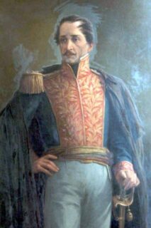 Retrato de Francisco de Paula Santander, líder político colombiano