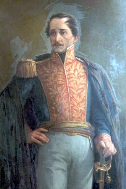 Retrato de Francisco de Paula Santander, líder político colombiano