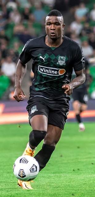 Jhon Córdoba jugando para Krasnodar en 2022