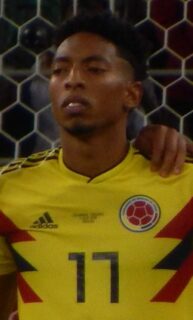 Johan Mojica jugando con Colombia en el Mundial 2018