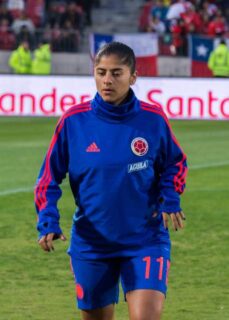 Catalina Usme jugando con Colombia en 2019