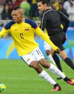 Harold Preciado jugando con Colombia en los Juegos Olímpicos 2016