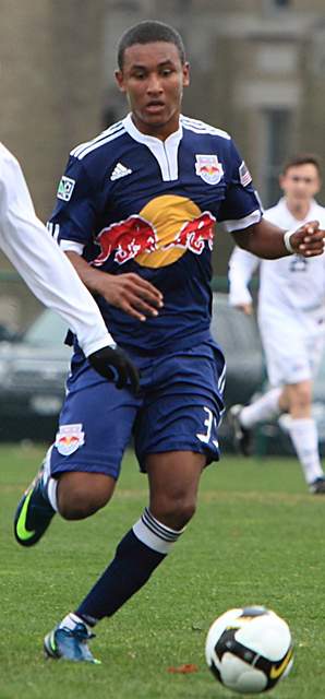 Juan Agudelo jugando con New York Red Bulls en 2010