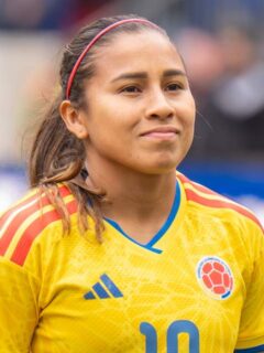 Leicy Santos jugando con Colombia en 2026