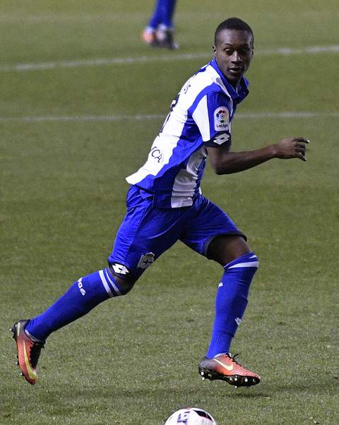 Marlos Moreno jugando con Deportivo La Coruña en 2017