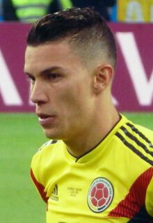 Mateus Uribe durante la tanda de penales en el Mundial 2018