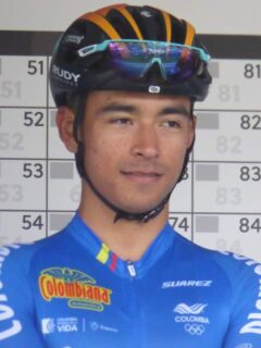Santiago Buitrago compitiendo en el Mundial de Ciclismo 2023