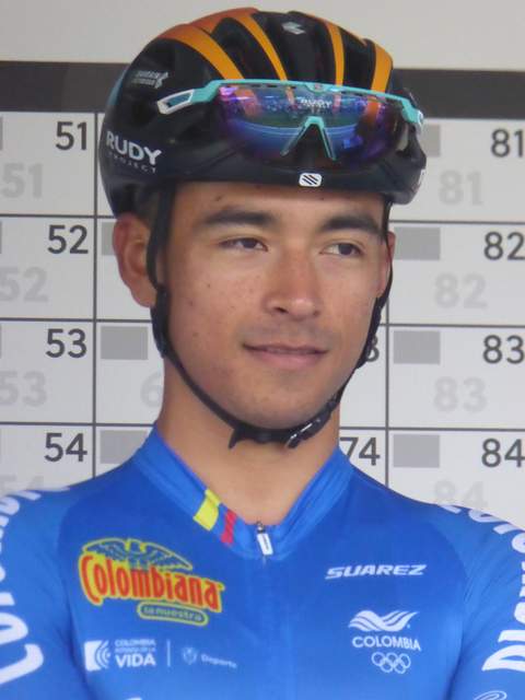 Santiago Buitrago compitiendo en el Mundial de Ciclismo 2023