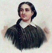 Watercolor portrait of Antonia Santos from 1910