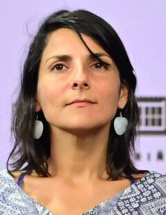 Irene Vélez Torres speaking at a public event in 2023