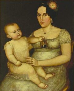 Retrato de Magdalena Ortega de Nariño con su hijo mayor